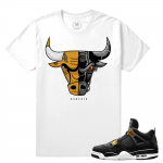 Match Jordan 4 Royalty | Cyborg Bull | White T shirt