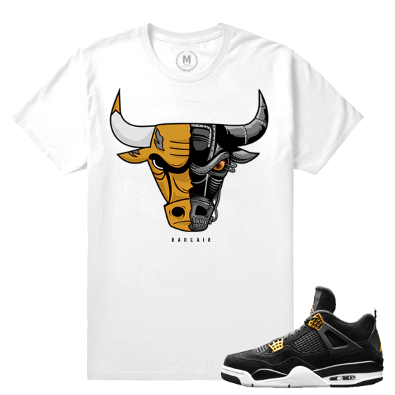 Match Jordan 4 Royalty | Cyborg Bull | White T shirt