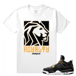 Match Jordan 4 Royalty | Lion Order | White T shirt