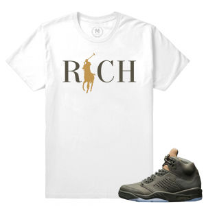 Match Jordan 5 Take Flight | Country Club Rich | White T shirt