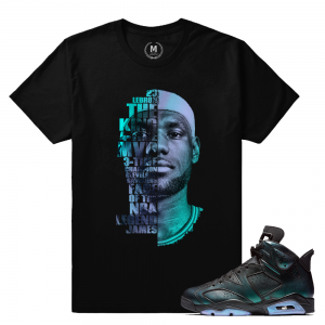 Match Jordan 6 All Star Chameleon | All Star Lebron | Black T shirt