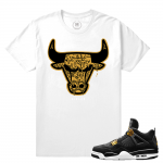 Match Jordan 4 Royalty | Bulls Drip | White T shirt