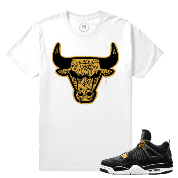 Match Jordan 4 Royalty | Bulls Drip | White T shirt