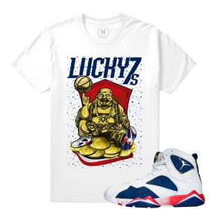 Match Jordan 7 Tinker Alternate | Lucky 7s Olympic | White T shirt