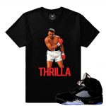 Match Jordan 5 Black Metallic OG | Thrilla | Black T shirt