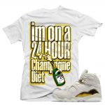 Match Jordan 8 Championship Pack Trophy 8s | 24 hr Champagne Diet | White T shirt