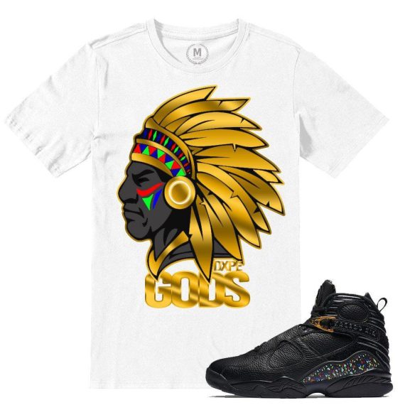 Match Jordan 8 Championship Pack Confetti 8s| DXPE Gods Chief | White T shirt