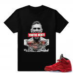 Retro 5 Jordan Red Suede - Conor McGregor Your Next Matching Shirt - Black