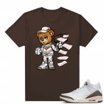 Dark Mocha 3s  Tees Brown Cash Cannon Bear