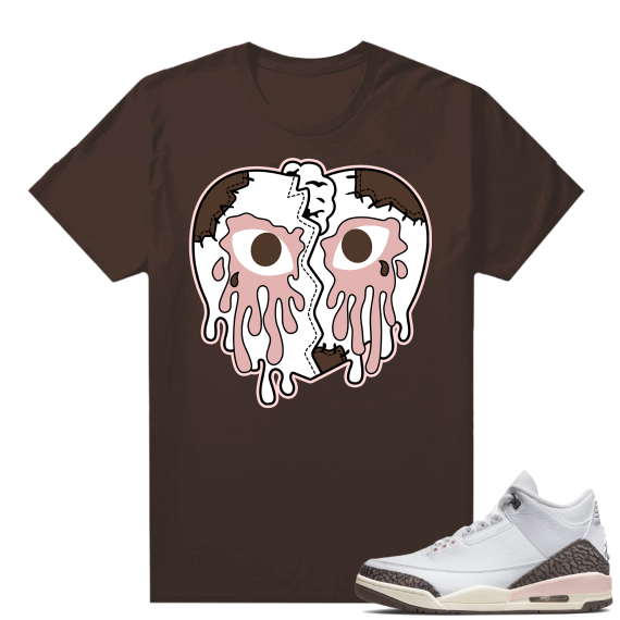 Dark Mocha 3s  Tees Brown Crying Heart