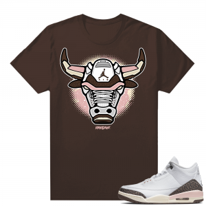 Dark Mocha 3s  Tees Brown Rare Air Bull