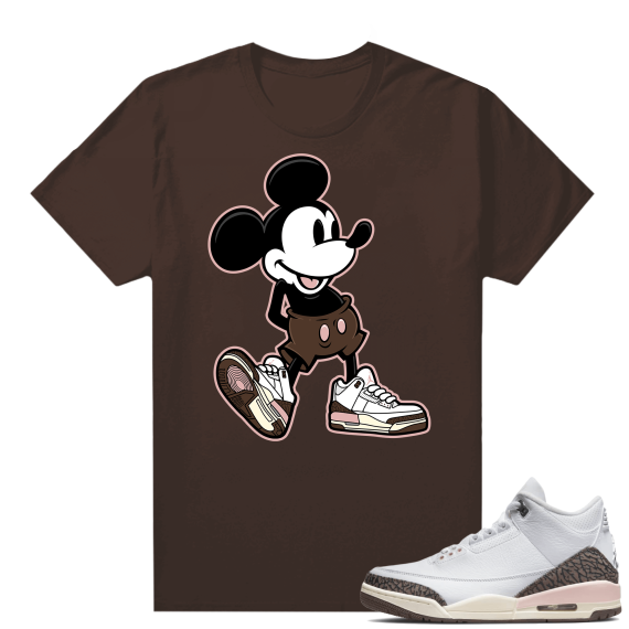 Dark Mocha 3s  Tees Brown Sneakerhead Mickey