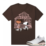 Dark Mocha 3s  Tees Brown Snoopy Trap House