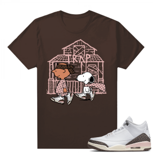 Dark Mocha 3s  Tees Brown Snoopy Trap House