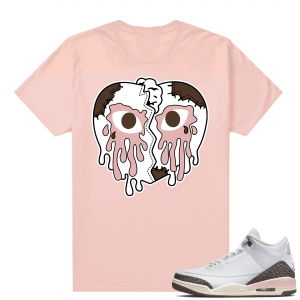 Dark Mocha 3s  Tees Pink Crying Heart