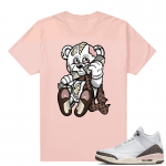 Dark Mocha 3s  Tees Pink Designer Bear