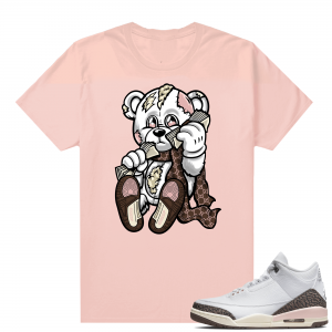 Dark Mocha 3s  Tees Pink Designer Bear