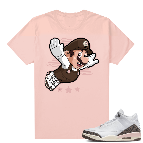 Dark Mocha 3s  Tees Pink Fly Mario