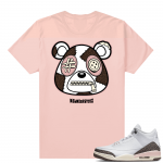 Dark Mocha 3s  Tees Pink Misunderstood Bear