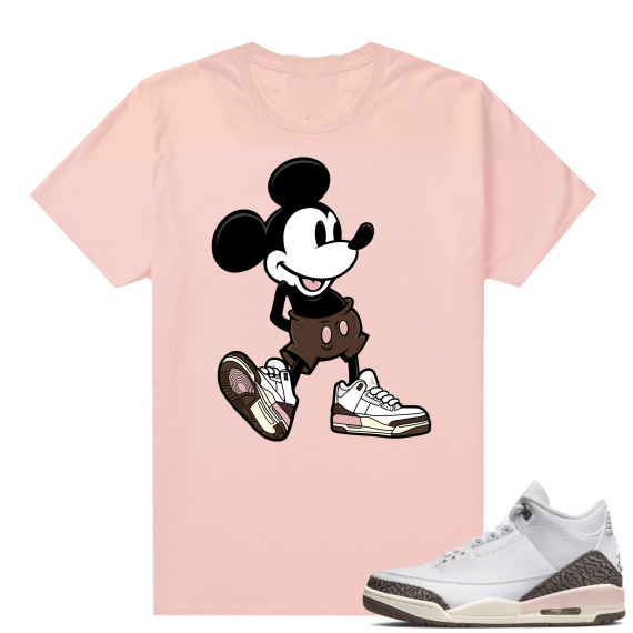 Dark Mocha 3s  Tees Pink Sneakerhead Mickey