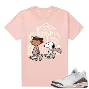 Dark Mocha 3s  Tees Pink Snoopy Trap House