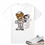 Dark Mocha 3s  Tees White Cash Cannon Bear