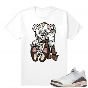 Dark Mocha 3s  Tees White Designer Bear