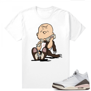 Dark Mocha 3s  Tees White Designer Charlie