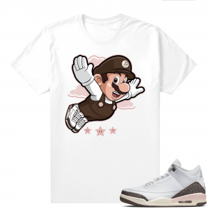 Dark Mocha 3s  Tees White Fly Mario