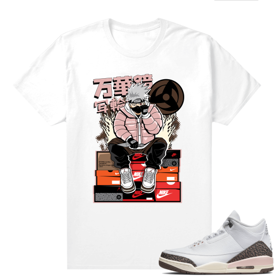 Dark Mocha 3s  Tees White Kakashi Hype