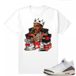 Dark Mocha 3s  Tees White MJ Sneaker King