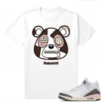 Dark Mocha 3s  Tees White Misunderstood Bear