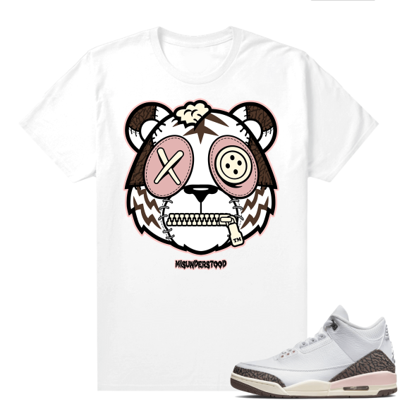 Dark Mocha 3s  Tees White Misunderstood Tiger