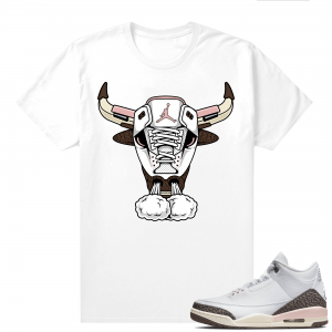 Dark Mocha 3s  Tees White Raging Bear