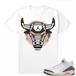 Dark Mocha 3s  Tees White Rare Air Bull