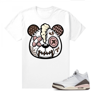 Dark Mocha 3s  Tees White SZY Heart Break Bear