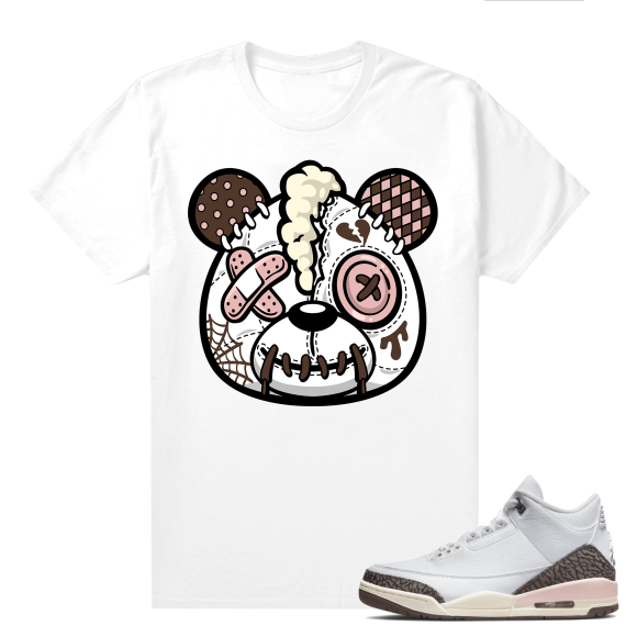 Dark Mocha 3s  Tees White SZY Heart Break Bear