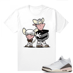 Dark Mocha 3s  Tees White Sneaker Heist