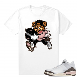 Dark Mocha 3s  Tees White Sneaker Heist Bear