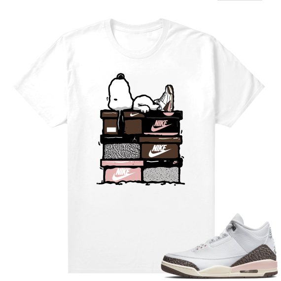 Dark Mocha 3s  Tees White Sneakerhead Snoopy