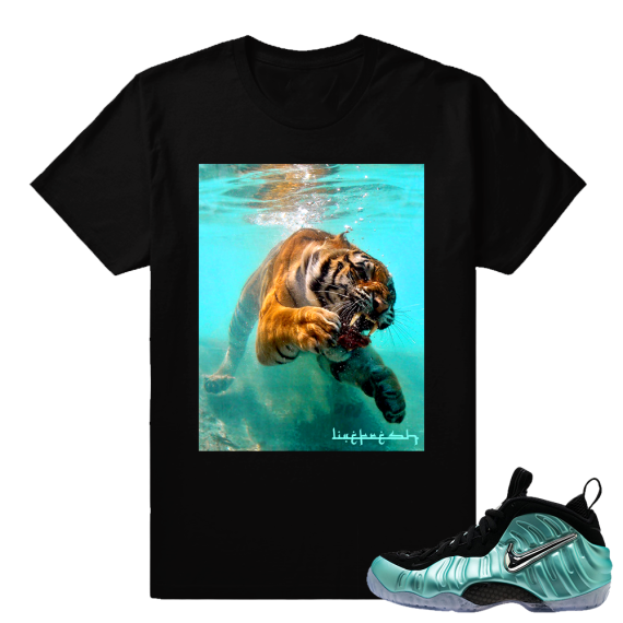 Nike Foamposites Island Green - Tigers Wave Matching Shirt - Black