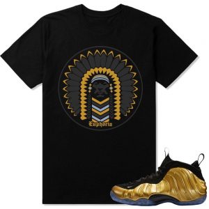 Nike Foamposite One Gold matching sneaker tees shirts |Chiefin' sneaker tees shirt Black| Streetwear Online