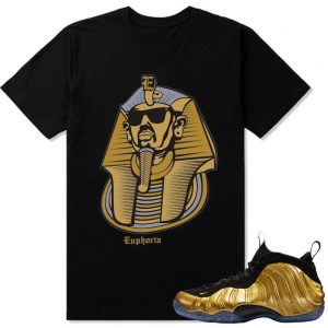 Nike Foamposite One Gold matching sneaker tees shirts |Euphoria Pharaoh sneaker tees shirt Black| Streetwear Online