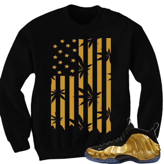 Nike Foamposite One Gold matching sneaker tees shirts |Plant Life Black Crewneck| Streetwear Online