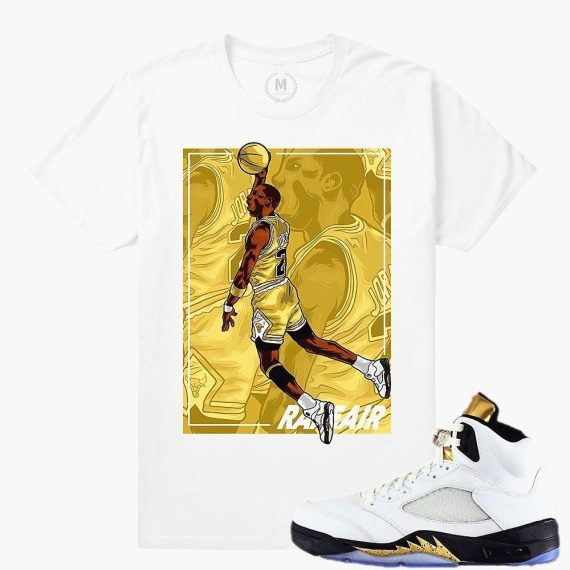 Match Olympic 5 Jordan Retro | Rare Air in the Olympic 5s | White T shirt