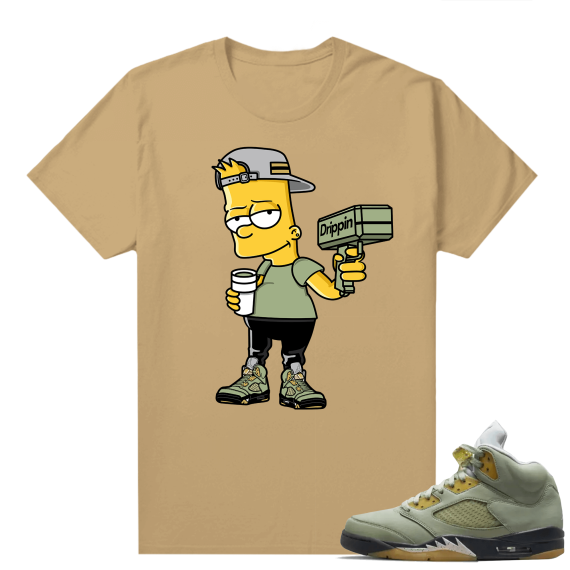 Jade Horizon 5s  Tees Tan Drippy Bart