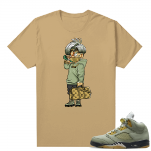 Jade Horizon 5s  Tees Tan Drippy Trunks