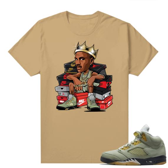 Jade Horizon 5s  Tees Tan MJ Sneaker King