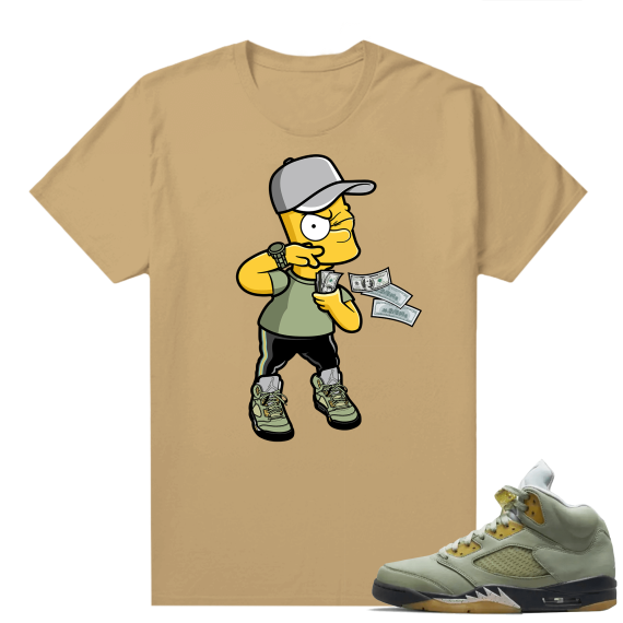 Jade Horizon 5s  Tees Tan Money Bart