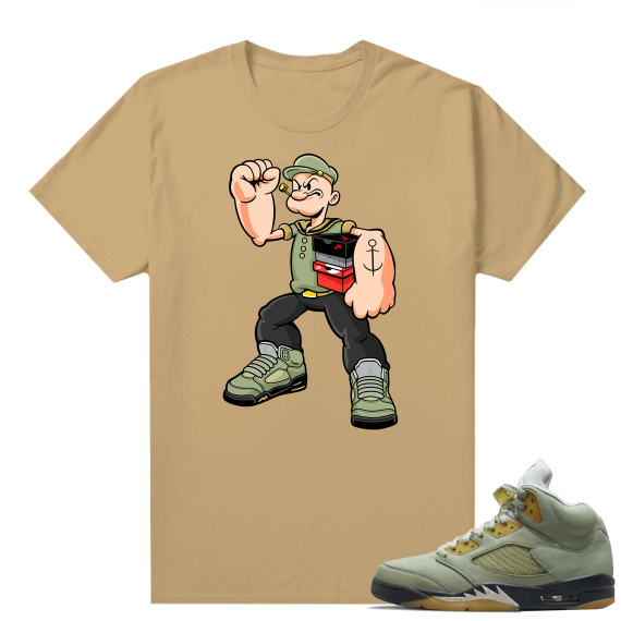 Jade Horizon 5s  Tees Tan Popeye